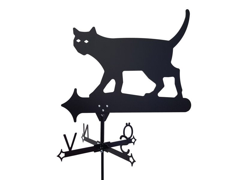 Vindflöjel Katt vit bakgrund.