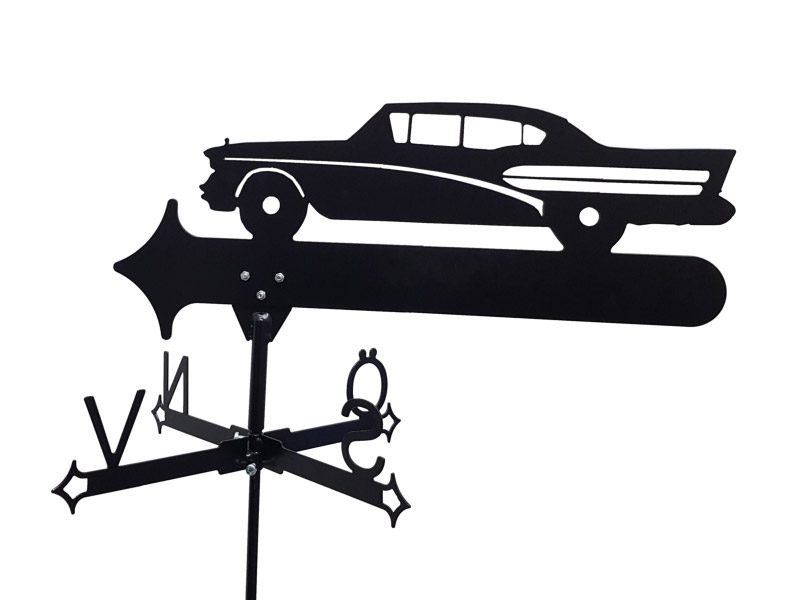 Vindflöjel Buick 1958 vit bakgrund.