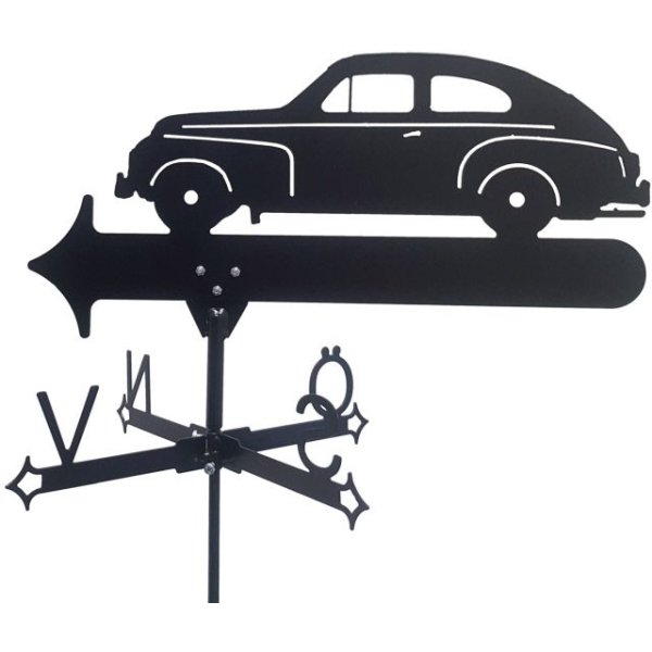 Vindflöjel Volvo PV vit bakgrund.