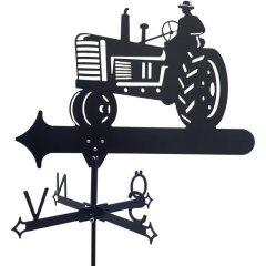 Vindflöjel traktor vit bakgrund.