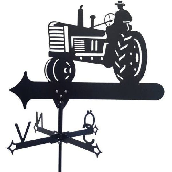 Vindflöjel traktor vit bakgrund.